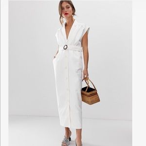 NWT | Asos denim open back maxi shirt dress